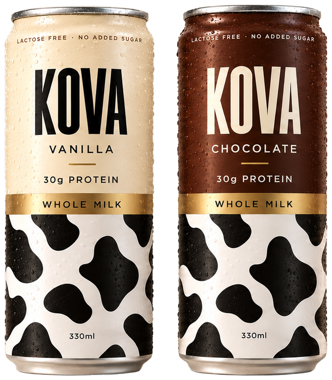 KOVA Vanilla and Chocolate cans